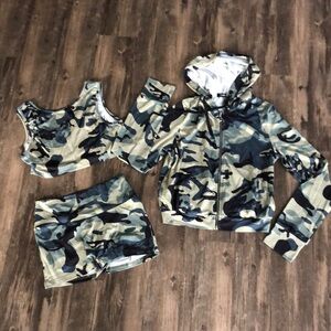 ChicMe Camoflauge Shorts/Jacket Set